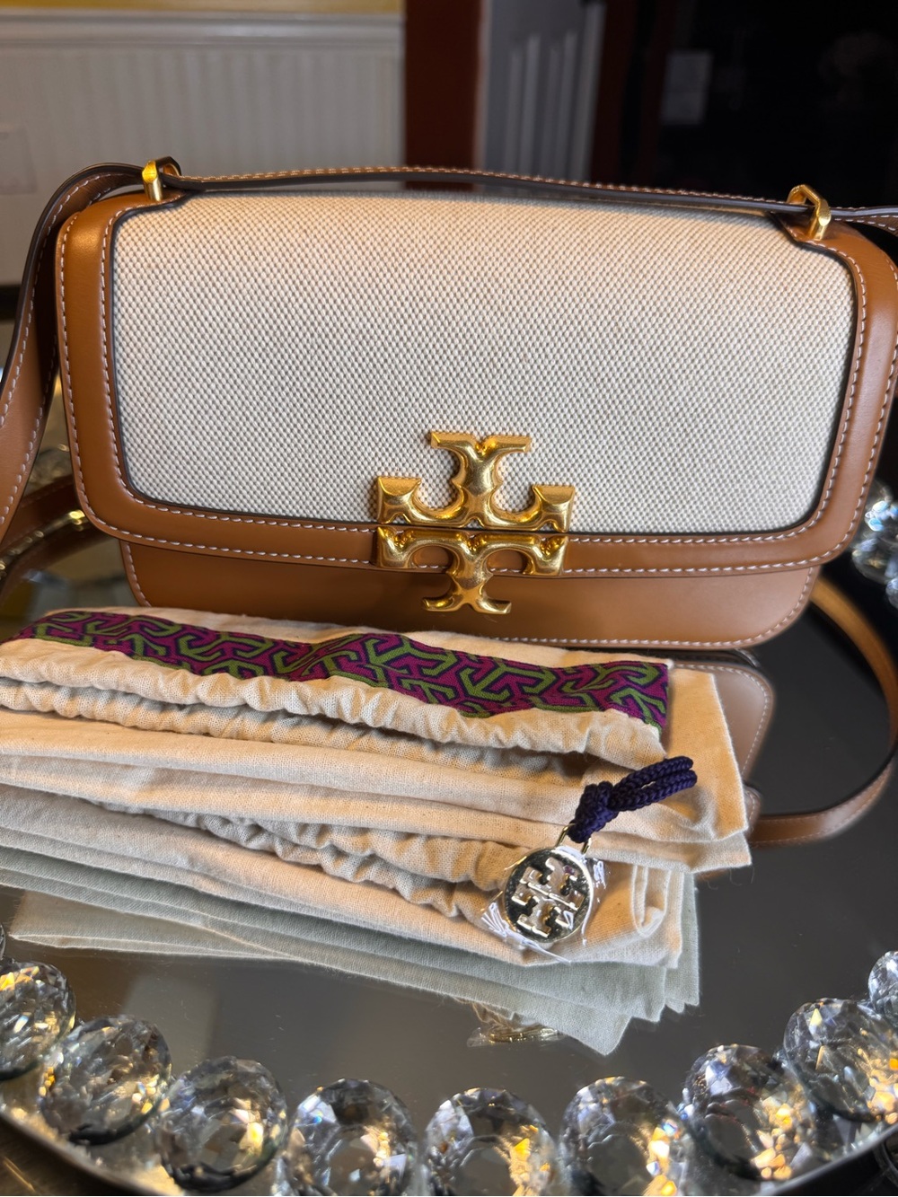Eleanor Small Leather Straw Convertible Shoulder Bag - Picture 13 of 13